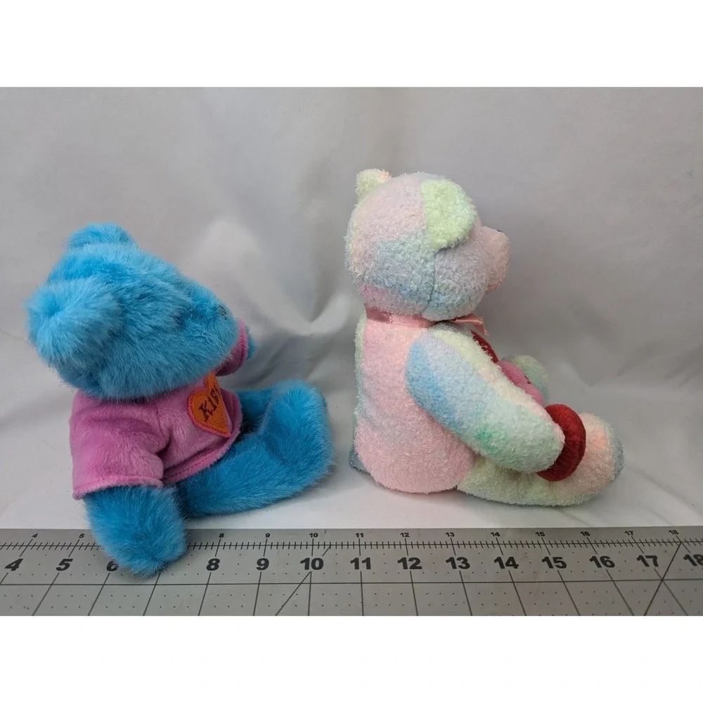 GAC Valentines Bear Plush Lot 1998 Hearts Kiss 8 9 Inch Stuffed Animal‎ Toy